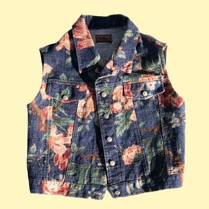 Vintage Denim floral Vest